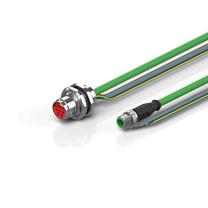 Beckhoff ZK7208-AV53-Axxx B17, ENP cable, PUR, 5 G 15 mm² + (1 x 4 x AWG22), drag chain suitable, key 1 (2 x 24 V DC + PE) Turkiye