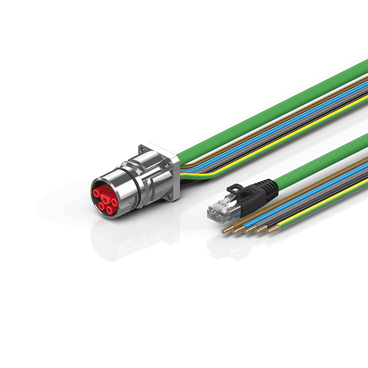 Beckhoff ZK7714-BW00-Axxx B23, ENP cable, PUR, 5 G 40 mm² + (1 x 4 x AWG22), drag chain suitable, key 2 (400 V AC) Turkiye