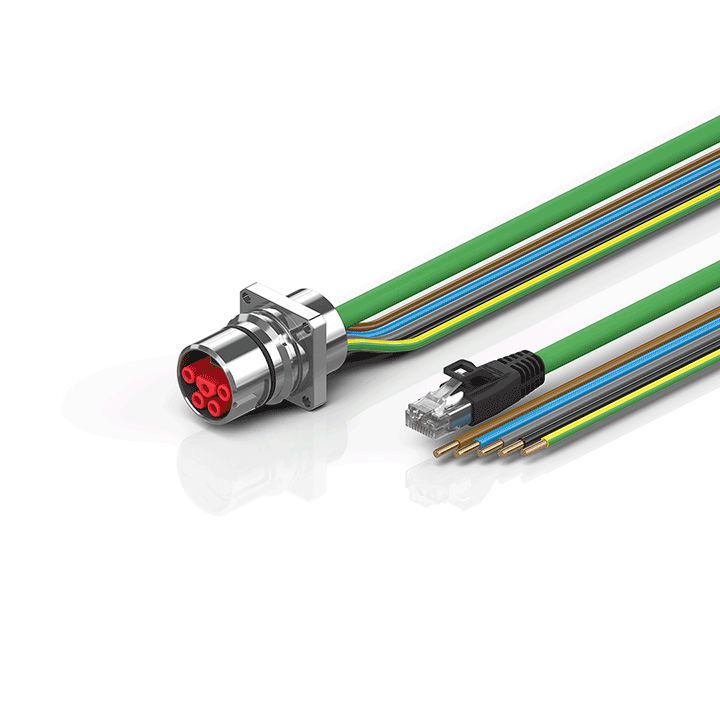 Beckhoff ZK7714-AS00-Axxx B23, ENP cable, PUR, 5 G 40 mm² + (1 x 4 x AWG22), drag chain suitable, key 2 (400 V AC) Turkiye