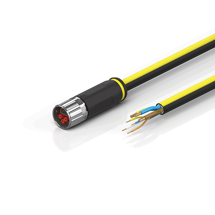 Beckhoff ZK7610-1900-Axxx B17, ENP cable, PUR, 3 G 25 mm² + (1 x 4 x AWG22), drag-chain suitable, key 2 (230 V AC) Turkiye