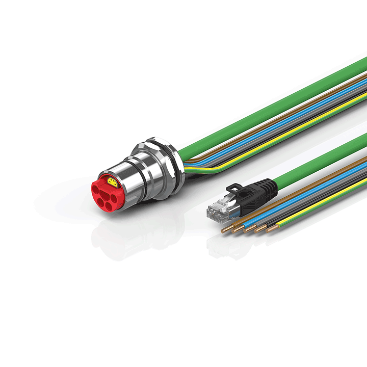 Beckhoff ZK7314-CB00-Axxx B23, ENP cable, PUR, 5 G 40 mm² + (1 x 4 x AWG22), drag chain suitable, key 1 (2 x 24 V DC + PE) Turkiye