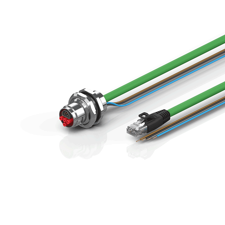 Beckhoff ZK7224-AO00-Axxx B17, ENP cable, PUR, 4 x 15 mm² + (1 x 4 x AWG22), drag-chain suitable, key 1 (2 x 24 V DC) Turkiye