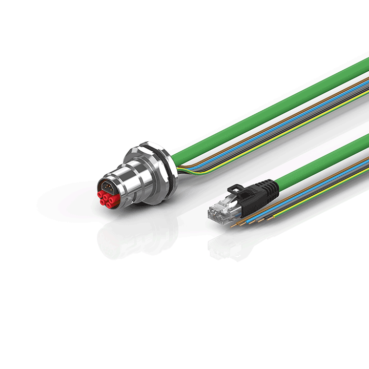 Beckhoff ZK7208-CA00-Axxx B17, ENP cable, PUR, 5 G 15 mm² + (1 x 4 x AWG22), drag chain suitable, key 1 (2 x 24 V DC + PE) Turkiye
