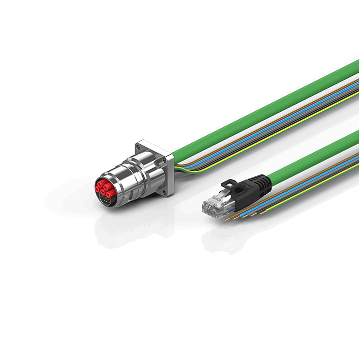 Beckhoff ZK7208-BW00-Axxx B17, ENP cable, PUR, 5 G 15 mm² + (1 x 4 x AWG22), drag chain suitable, key 1 (2 x 24 V DC + PE) Turkiye