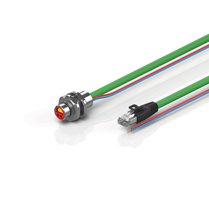 Beckhoff ZK7102-AF00-Axxx B12, ENP cable, PUR, 2 x 075 mm² + (1 x 4 x AWG22), drag chain suitable, key 1 (24 V DC) Turkiye