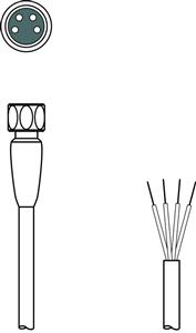 Leuze KD U-M8-4A-T0-020 F+B Bağlantı kablosu