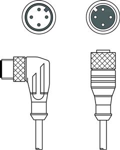 Leuze KDS U-M12-4A-M12-4W-V1-020 Bağlantı kablosu