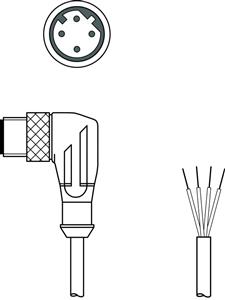 Leuze KS ET-M12-4W-P7-050 Bağlantı kablosu