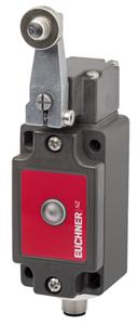 Euchner NZ2HS-2131L024GEC2300 Safety switch NZHS, lever arm with steel roller ø 18 mm, plug connector SM8