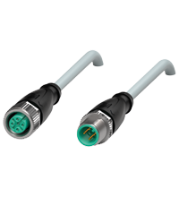 Pepperl+Fuchs V1-G-10M-PVC-V1-G Cordset M12 socket straight to M12 plug straight A-coded, 4-pin, PVC cable grey