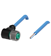 Pepperl+Fuchs V1-W-N4-5M-PUR Female cordset single-ended M12 angled A-coded, 4-pin, PUR cable blue, NAMUR