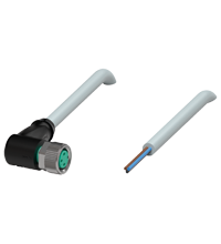 Pepperl+Fuchs V3-WM-2M-PUR Female cordset single-ended M8 angled A-coded, 3-pin, PUR cable grey