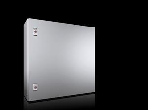 Rittal AX 1304.000 AX kompakt pano, GYD: 600x600x210 mm, paslanmaz çelik 14404, montaj plakalı, tek kapılı, bir mandallı kilit