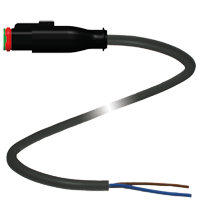 Pepperl+Fuchs DT2S-G-BK3M-PUR/0,75 Female cordset single-ended Deutsch socket straight, 2-pin, PUR cable black