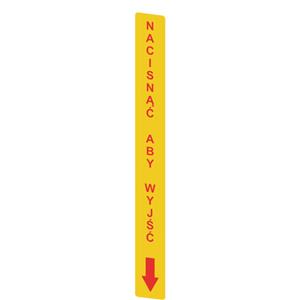 Pizzato VF AP-A1AGR08 Yellow adhesive in PC, rectangular 300x32 mm, red writing 