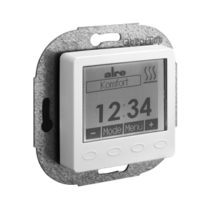 Alre HTRRUu210.021#07/V2 Room/underfloor temperature controller with timer, flush-mounted, cover 50x50mm, pure white, gloss