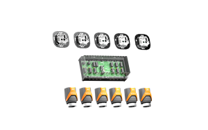 Alre SET 32 Set for fully automatic hydraulic balancing consisting of 5 flush-mounted room thermostats, 1 terminal strip and 6 actuators
