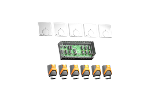 Alre SET 31 Set for fully automatic hydraulic balancing consisting of 5 surface-mounted room thermostats, 1 terminal strip and 6 actuators Turkiye