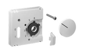 Alre JZ-035.000 Cover set for room thermostat RTBSU-401062 / floor temperature controller RTERU, 50×50, pure white (RAL9010), gloss