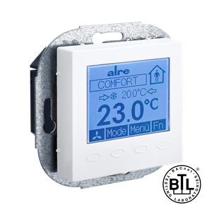 Alre KTRBUu217.456#57 BACnet room controller flush-mounted, 230V AC, cover 55x55mm, pearl white, gloss