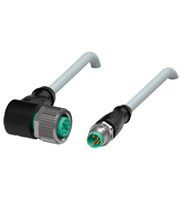 Pepperl+Fuchs V1-W-0,6M-PUR-V31-GM Cordset M8 socket angled to M12 plug straight A-coded, 4-pin, PUR cable grey