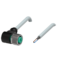 Pepperl+Fuchs V1-W-30M-PUR-ABG Female cordset single-ended M12 angled A-coded, 4-pin, PUR cable grey, shielded