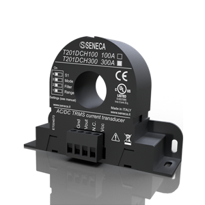 Seneca T201DCH300 AC/DC contactless TRMS current (± 300 A) transducer, Hall Effect