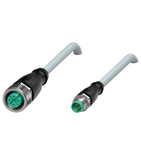 Pepperl+Fuchs V11-G-3M-PUR-V3-GM Cordset M12 socket straight to M8 plug straight A-coded, 3-pin, PUR cable grey