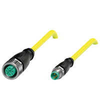 Pepperl+Fuchs V11-G-YE5M-PVC-U-V3-GM Cordset M12 socket straight to M8 plug straight A-coded, 3-pin, PVC cable yellow, UL approved Turkiye