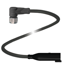 Pepperl+Fuchs V11-W-BK0,3M-PUR-O1-DT4P-G-Y31 Connecting cable, M12 socket to Deutsch connector, 3-pin PUR cable, outdoor