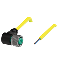 Pepperl+Fuchs V11-W-YE5M-PVC-U Female cordset single-ended M12 angled A-coded, 3-pin, PVC cable yellow, UL approved