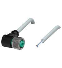 Pepperl+Fuchs V15-W-3M-PUR Female cordset single-ended M12 angled A-coded, 5-pin, PUR cable grey