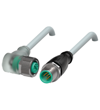 Pepperl+Fuchs V15-W-E8-2M-PUR-V15-G Cordset M12 socket angled A-coded LED 5-pin to M12 plug straight A-coded 5-pin, PUR cable grey Turkiye