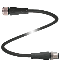 Pepperl+Fuchs V19-G-BK2M-PUR-O2S-V1-G-YPCV Connection cable, M12 to M12, 8/4-pin, PUR cable