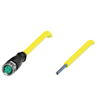 Pepperl+Fuchs V3-GM-YE5M-PVC-U Female cordset single-ended M8 straight A-coded, 3-pin, PVC cable yellow, UL approved