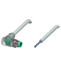 Pepperl+Fuchs V3S-WM-E2-2M-PVC Male cordset single-ended M8 angled A-coded, LED 3-pin, PVC cable grey