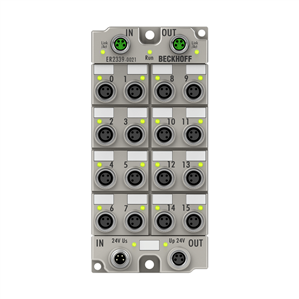 Beckhoff ER2339-0021 EtherCAT Box, 16-channel digital combi, 24 V DC, 3 ms, 05 A, M8, zinc die-cast