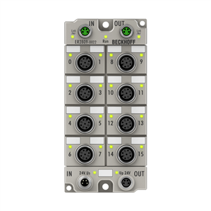 Beckhoff ER2809-0022 EtherCAT Box, 16-channel digital output, 24 V DC, 05 A, M12, zinc die-cast