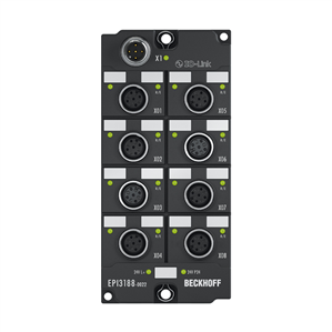 Beckhoff EPI3188-0022 IO-Link box, 8-channel analog input, multi-function, ±10 V, 0/4…±20 mA, 16 bit, single-ended, M12