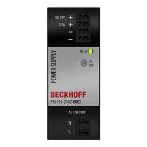 Beckhoff PS1111-2402-0002 Power supply PS1000; output: 24 V DC, 25 A; input: AC 100…240 V, 1-phase, NEC Class2