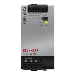 Beckhoff PS3031-2420-0001 Power supply PS3000; output: 24 V DC, 20 A; input: 3 AC 380…480 V, 3-phase Turkiye