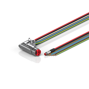 Beckhoff ZK7314-CJ00-0xxx B23, ECP cable, PUR, 5 G 40 mm² + (1 x 4 x AWG22), drag chain suitable, key 1 (2 x 24 V DC + PE)