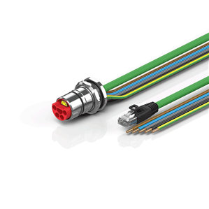 Beckhoff ZK7314-BZ00-Axxx B23, ENP cable, PUR, 5 G 40 mm² + (1 x 4 x AWG22), drag chain suitable, key 1 (2 x 24 V DC + PE)