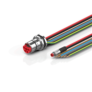 Beckhoff ZK7314-BZ00-0xxx B23, ECP cable, PUR, 5 G 40 mm² + (1 x 4 x AWG22), drag chain suitable, key 1 (2 x 24 V DC + PE)