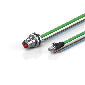 Beckhoff ZK7224-BS00-Axxx B17, ENP cable, PUR, 4 x 15 mm² + (1 x 4 x AWG22), drag chain suitable, key 1 (2 x 24 V DC)