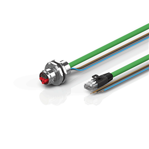 Beckhoff ZK7224-AQ00-Axxx B17, ENP cable, PUR, 4 x 15 mm² + (1 x 4 x AWG22), drag chain suitable, key 1 (2 x 24 V DC)