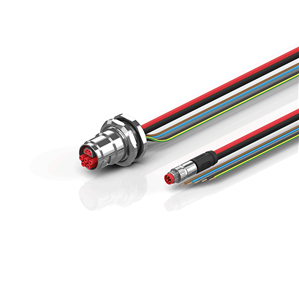 Beckhoff ZK7208-BY00-0xxx B17, ECP cable, PUR, 5 G 15 mm² + (1 x 4 x AWG22), drag chain suitable, key 1 (2 x 24 V DC + PE)