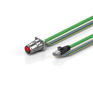 Beckhoff ZK7208-BW00-Axxx B17, ENP cable, PUR, 5 G 15 mm² + (1 x 4 x AWG22), drag chain suitable, key 1 (2 x 24 V DC + PE)