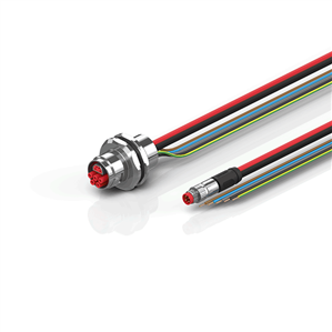 Beckhoff ZK7208-AW00-0xxx B17, ECP cable, PUR, 5 G 15 mm² + (1 x 4 x AWG22), drag chain suitable, key 1 (2 x 24 V DC + PE)