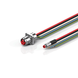 Beckhoff ZK7208-AS00-0xxx B17, ECP cable, PUR, 5 G 15 mm² + (1 x 4 x AWG22), drag chain suitable, key 1 (2 x 24 V DC + PE)